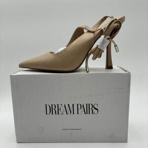 Dream Pairs Nude Pointed Toe Lace Up Heels Women’s US 7 EU 38